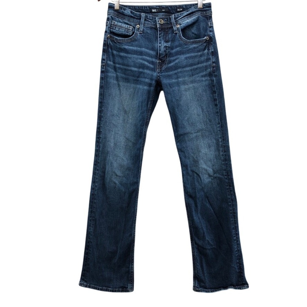 BKE Jake Straight Leg Jeans Mens 30x34 Blue Denim Stretch Classic Western